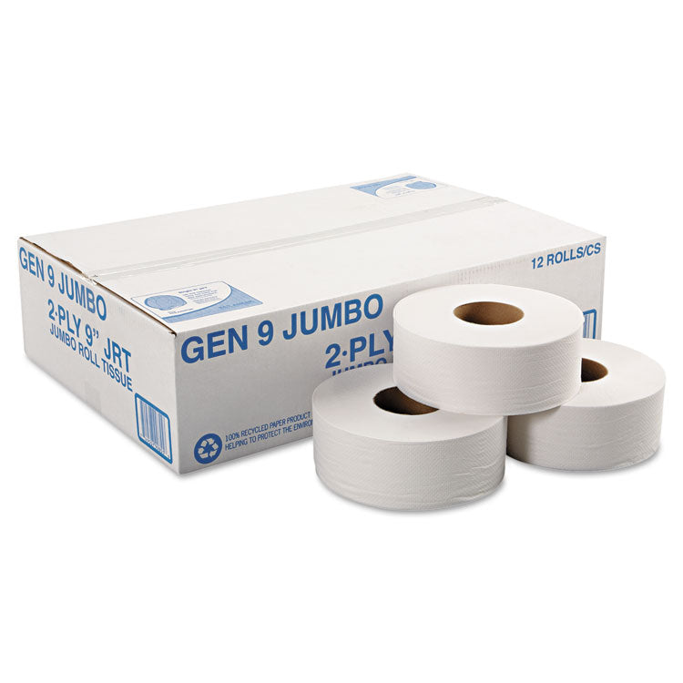 Jumbo Roll Bath Tissue, Septic Safe, 2-Ply, 3.3" x 700 ft, White, 12 Rolls/Carton