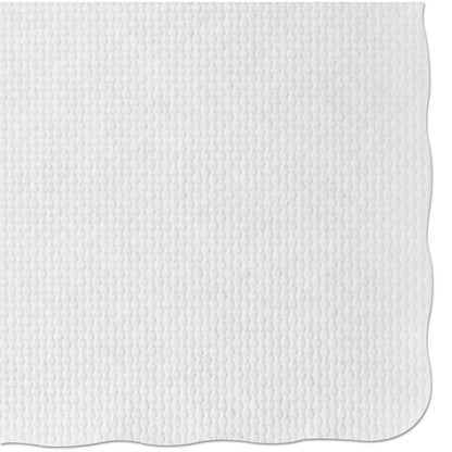 Placemats, Knurl Embossed Surface, Scalloped Edges, 13.5" x 9.5", White, 1,000/Carton
