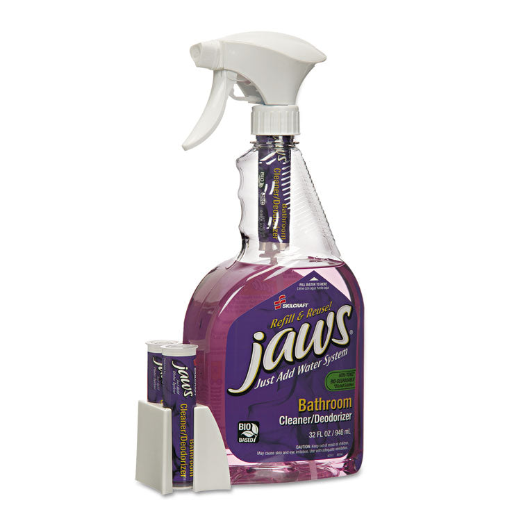 7930016005750, SKILCRAFT JAWS Bathroom Cleaner/Deodorizer, Citrus Scent, 6 Spray Bottles/12 Refills