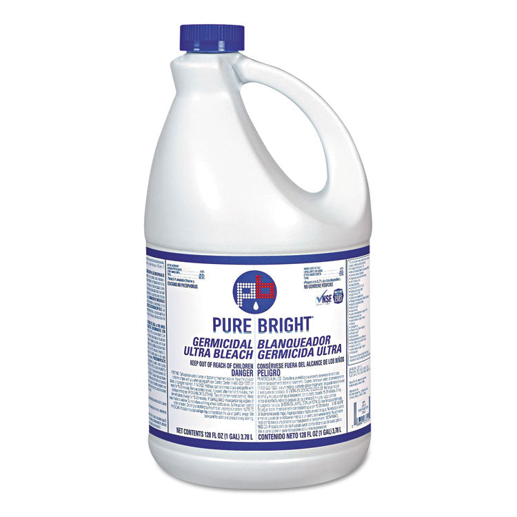 Liquid Germicidal Bleach, Fragrance-Free, 1 gal Bottle, 6/Carton