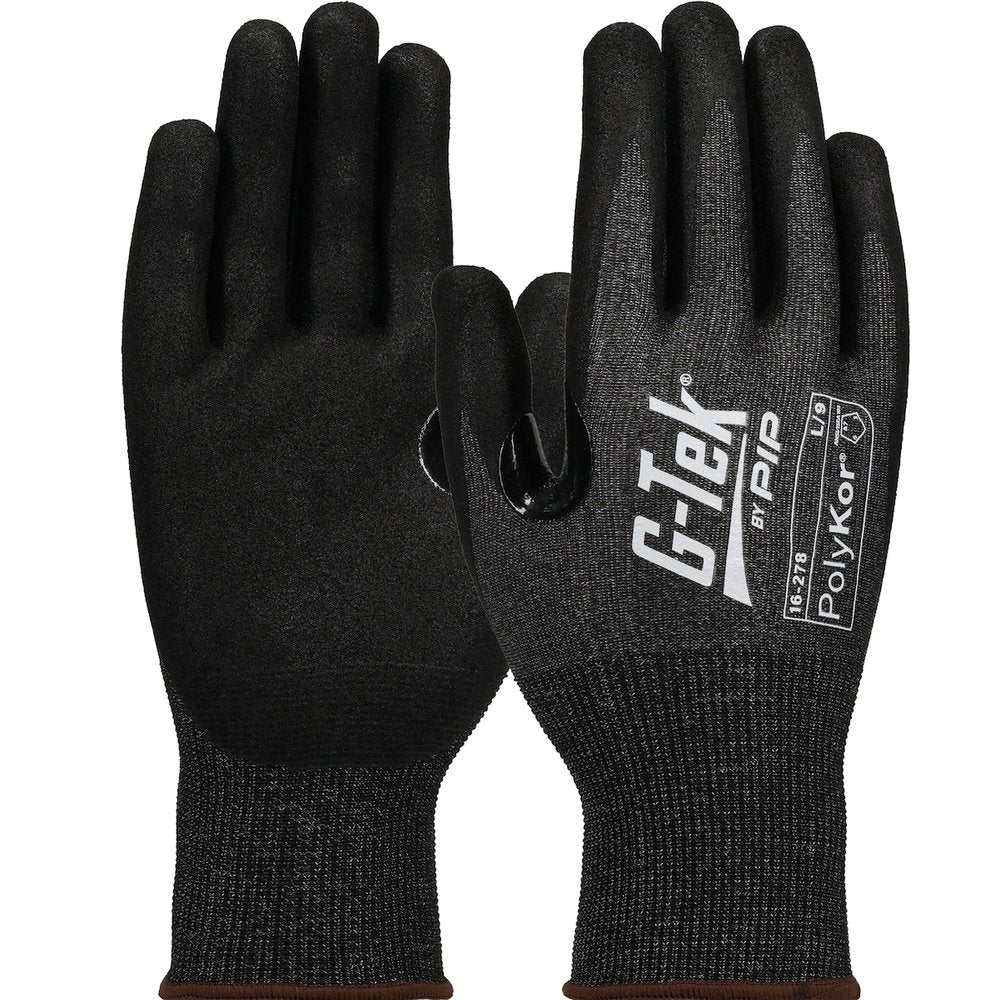 G-Tek by PIP Knit Polyk X7 Glove Nitrile Msurf Grip P/F TS XS, 12 Pairs/Dozen