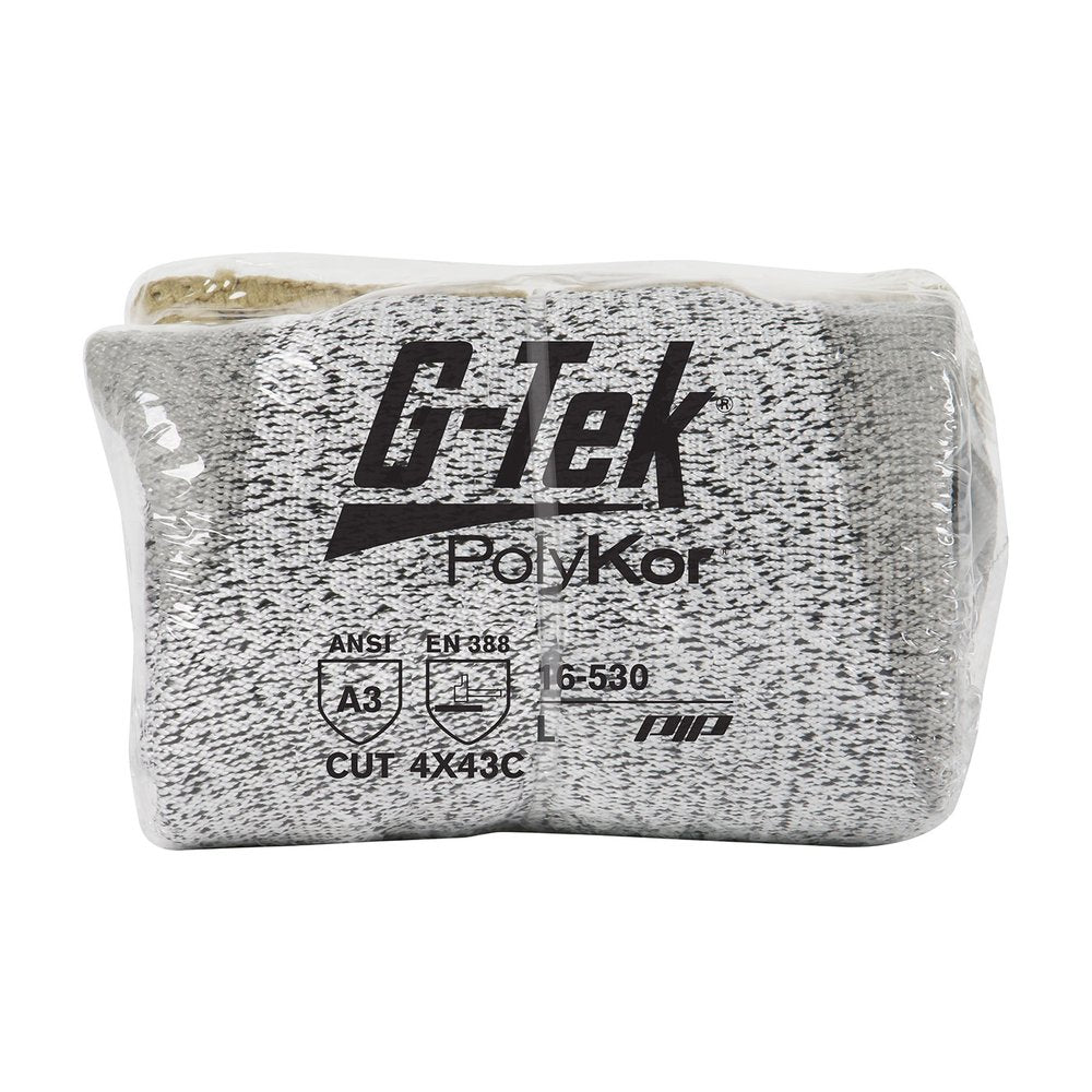 G-Tek by PIP Knit Polykor Glove Polyurethane Grip P/F Vend L, 12 Pairs/Dozen