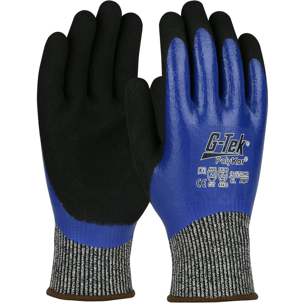G-Tek by PIP Knit Polyk Glove 2-DIP Nitr Msurf Full Grip S, 12 Pairs/Dozen