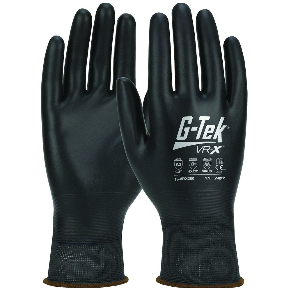 G-Tek by PIP Knit Polykor Glove Polyure. Adv-barrier TS M, 12 Pairs/Dozen