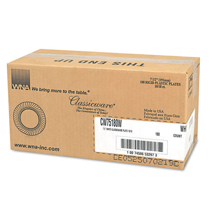 Classicware Plates, Plastic, 7.5" dia, White, 180/Carton