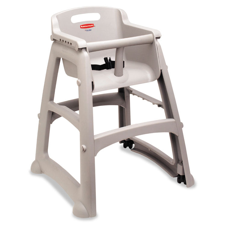 Sturdy Chair Mobile Youth Seat with Casters, Fully Assembled, Four 2" Dual-Wheel Casters, Platinum