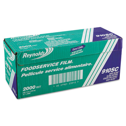 PVC Food Wrap Film Roll in Easy Glide Cutter Box, 12" x 2,000 ft