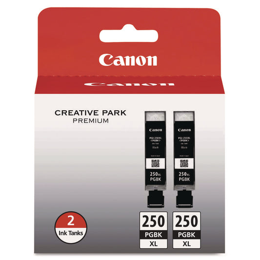 6432B004 (PGI-250XL) ChromaLife100+ High-Yield Ink, 500 Page-Yield, Black, 2/Pack