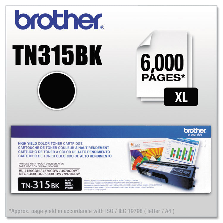 TN315BK High-Yield Toner, 6,000 Page-Yield, Black