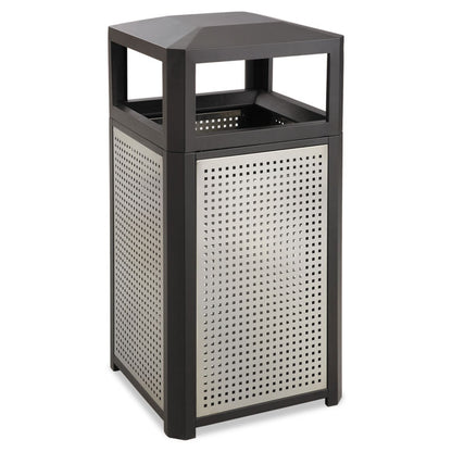 Evos Series Steel Waste Container, 38 gal., Steel, Black