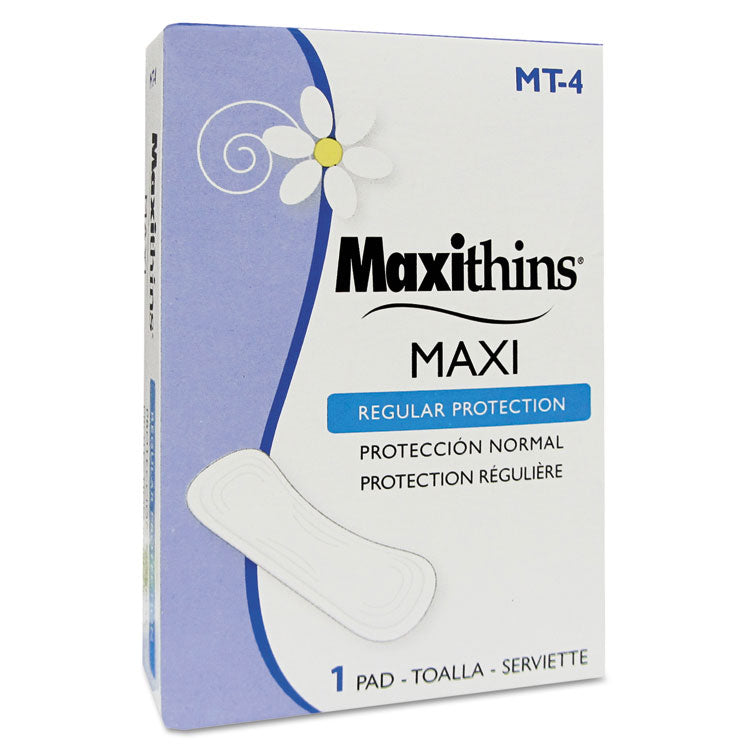 Maxithins Vended Sanitary Napkins, Size 4, Maxi Absorbency, 250/Carton