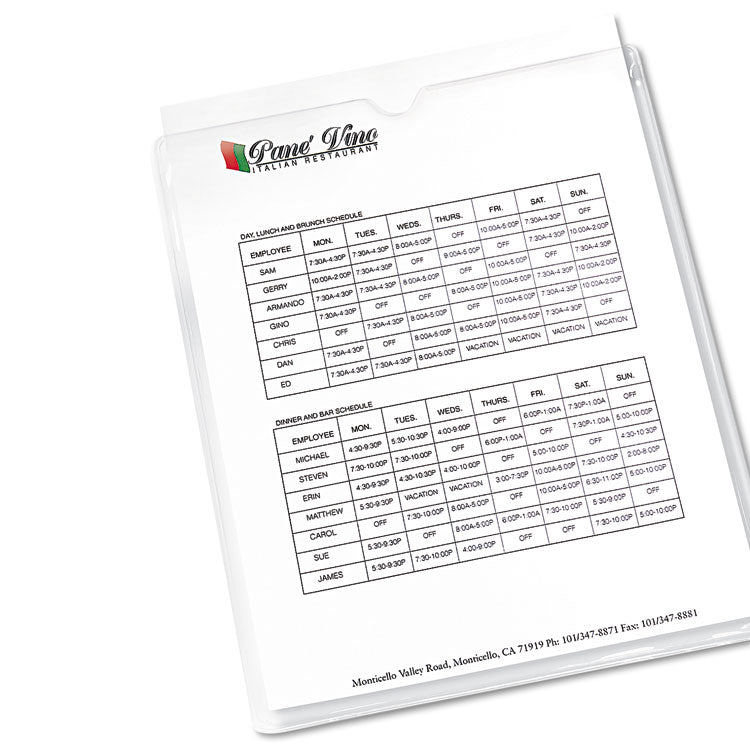 Heavyweight Clear Vinyl Envelope with Thumb Notch, 12 x 9, Clear, 10/Pack