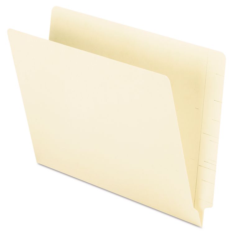 Manila End Tab Folders, 9.5" High-Front, Straight 2-Ply Tabs, Letter Size, Manila, 100/Box