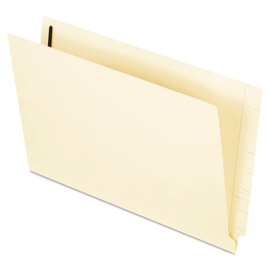 Manila End Tab Expanding Fastener Folders, 2-Ply Straight Tab, Expands 0.75", 2 Fasteners, Legal Size, Manila, 50/Box