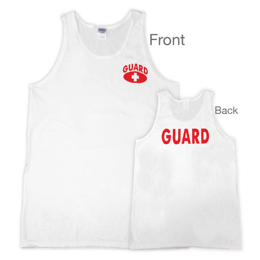 Kemp USA GUARD White Tank Top, Printed Front & Back, XX-Large