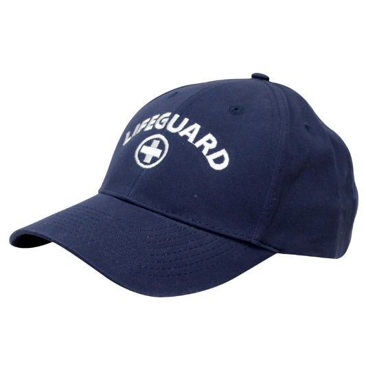 Kemp USA Lifeguard Cap, Low Profile with White Embroidered Logo, Navy