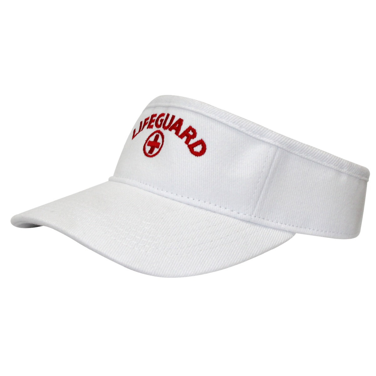 Kemp USA Lifeguard Visor, White Embroidered Logo, White