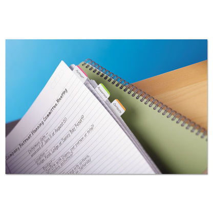 1" Lined Tabs, 1/5-Cut, Assorted Bright Colors, 1" Wide, 66/Pack