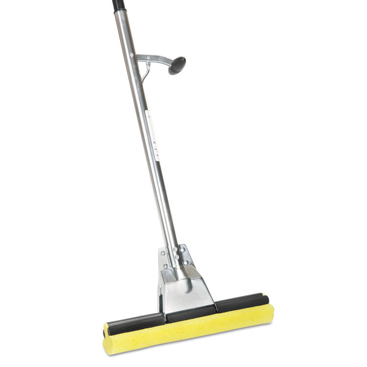 7920013837799, SKILCRAFT Industrial Steel Mop, 12" Yellow Cellulose Head, 52" Sliver Steel Handle