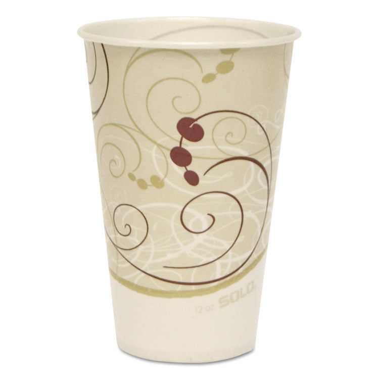 Symphony Treated-Paper Cold Cups, ProPLanet Seal, 12 oz, White/Beige/Red, 100/Bag, 20 Bags/Carton