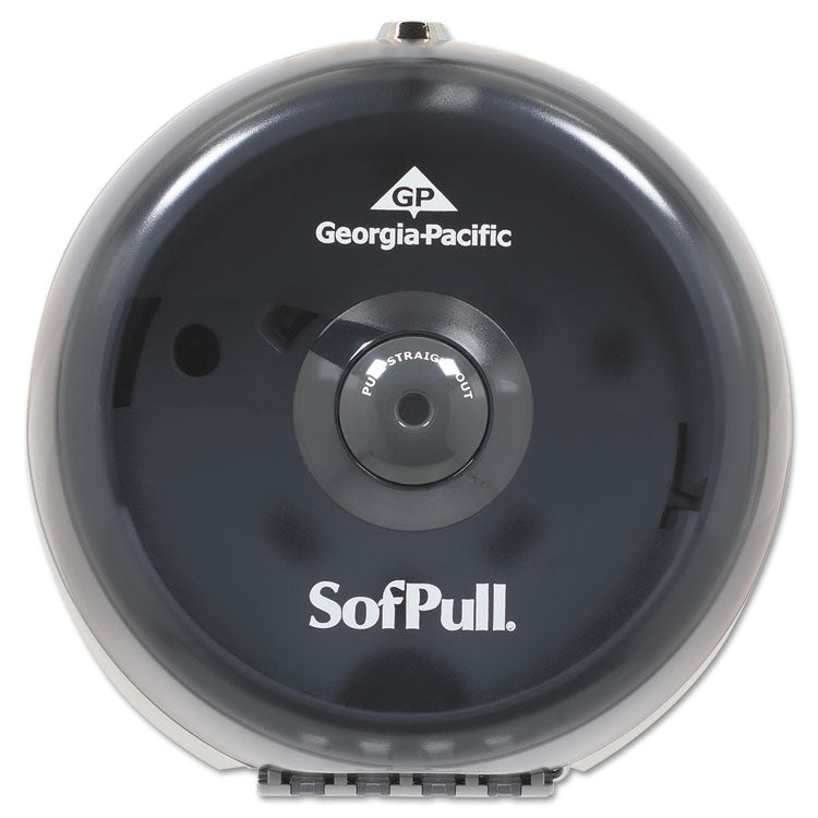 SofPull Mini Center-Pull Single-Roll Bath Tissue Dispenser, 8.75 x 7 x 9, Smoke