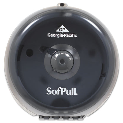 SofPull Mini Center-Pull Single-Roll Bath Tissue Dispenser, 8.75 x 7 x 9, Smoke