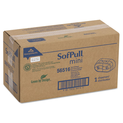 SofPull Mini Center-Pull Twin-Roll Bath Tissue Dispenser, 16.38 x 7.2 x 9.3, Smoke