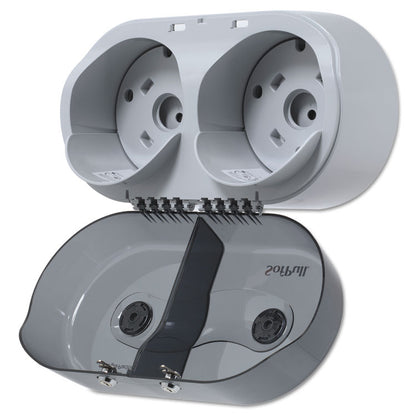 SofPull Mini Center-Pull Twin-Roll Bath Tissue Dispenser, 16.38 x 7.2 x 9.3, Smoke