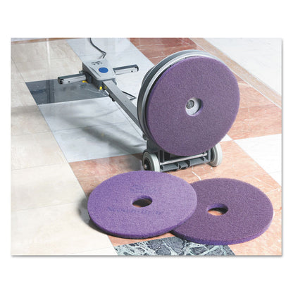 Diamond Floor Pads, 27" Diameter, Purple, 5/Carton