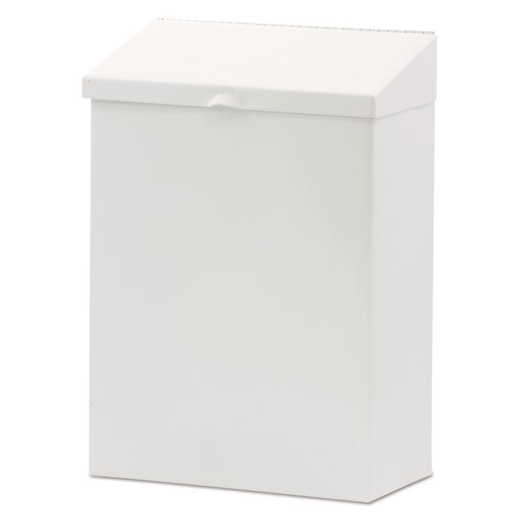 Feminine Hygiene Product Waste Receptacle, Metal, White