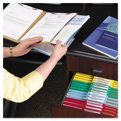 Pressboard Top Tab Pocket Classification Folders, Expands 2", 2 Dividers, 6 SafeSHIELD Fasteners, Letter Size, Green, 10/Box