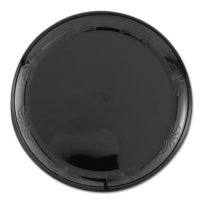 Designerware Plastic Plates, 6" dia, Black, 10/Pack, 18 Packs/Carton