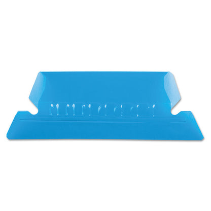 Transparent Colored Tabs For Hanging File Folders, 1/5-Cut, Blue, 2" Wide, 25/Pack