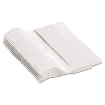 SmartStock Plastic Cutlery Refill, Series-B, Mediumweight Fork, White, 40/Pack, 24 Packs/Carton