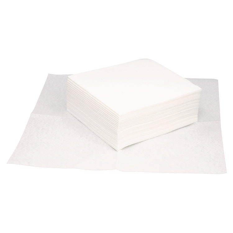 TASKBrand Grease and Oil Wipers, Quarterfold, 12 x 13.25, White, 50/Pack, 16 Packs/Carton