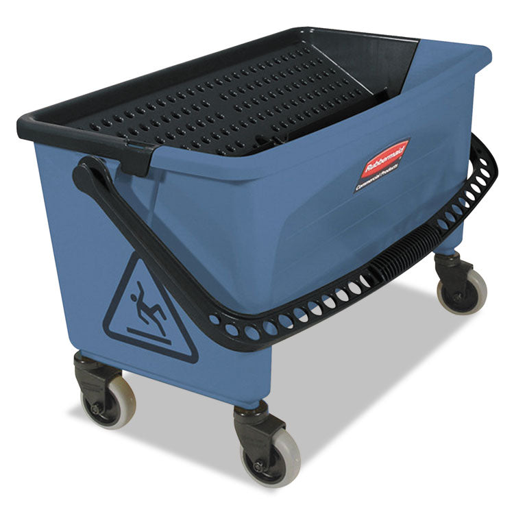 Microfiber Finish Bucket, with Lid, 3 gal, Blue/Black