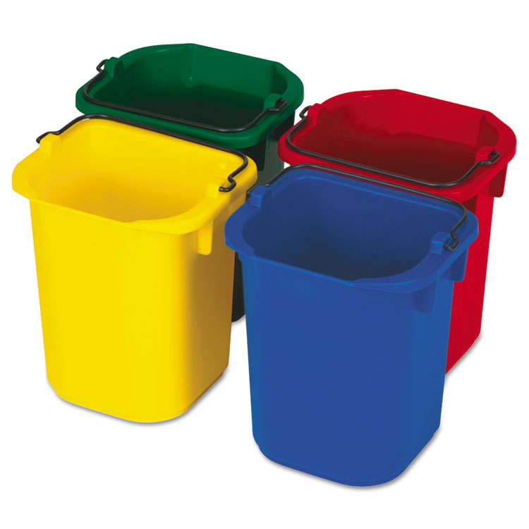 5-Quart Disinfecting Utility Pail, Plastic, 4 Colors/Set