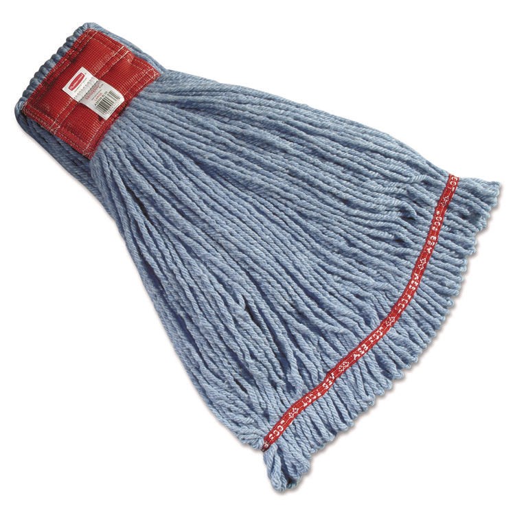 Web Foot Wet Mop Heads, Shrinkless, Cotton/Synthetic, Large, Blue