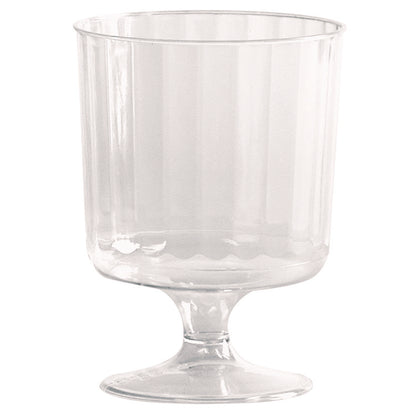 Classic Crystal Plastic Wine Glasses on Pedestals, 5 oz, Clear, 10/Pack, 24 Packs/Carton