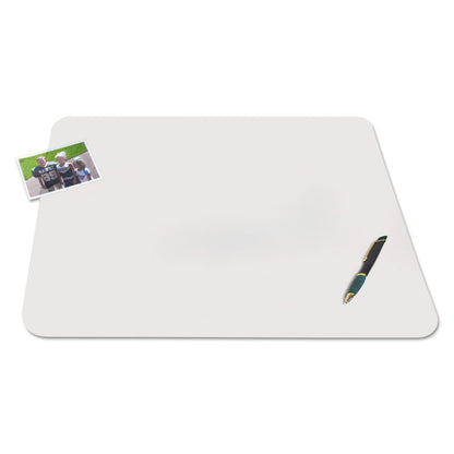 KrystalView Desk Pad with Antimicrobial Protection. Matte Finish, 17" x 12", Clear