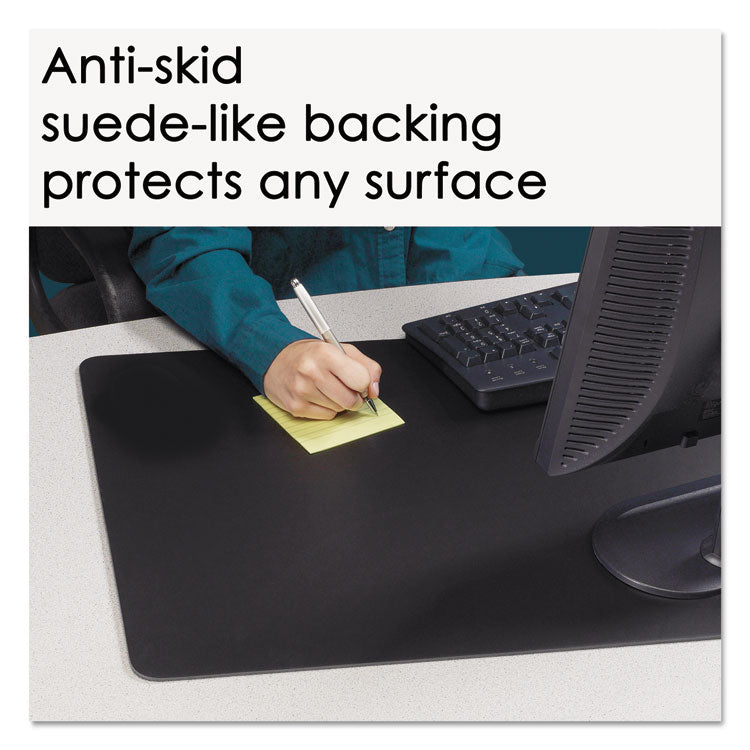 Rhinolin II Desk Pad with Antimicrobial Protection, 17" x 12", Black