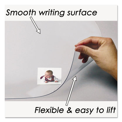 KrystalView Desk Pad with Antimicrobial Protection, Glossy Finish, 36" x 20", Clear