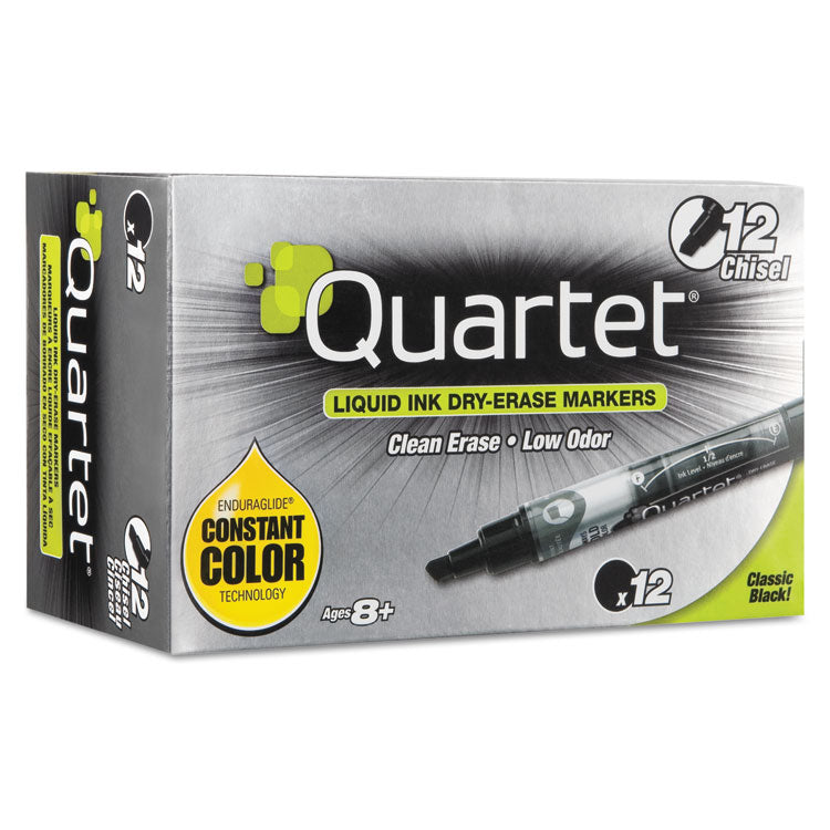 EnduraGlide Dry Erase Marker, Broad Chisel Tip, Black, Dozen