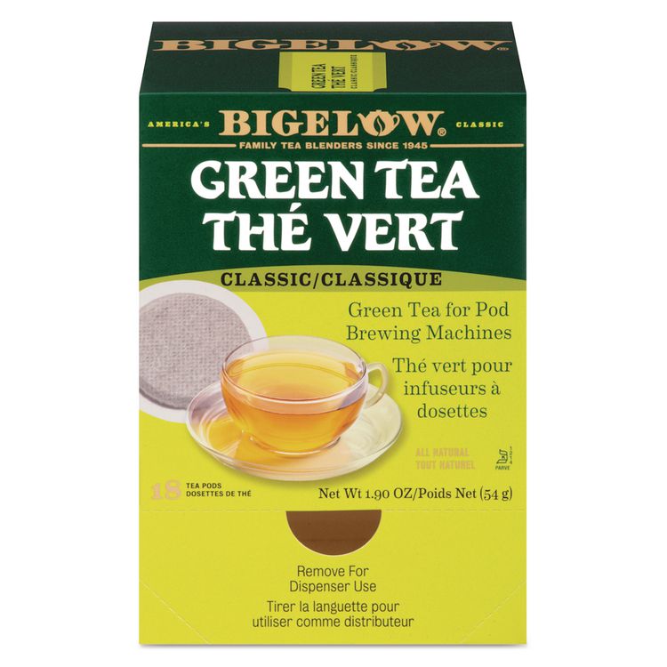 Green Tea Pods, 1.90 oz, 18/Box