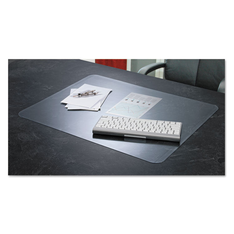 KrystalView Desk Pad with Antimicrobial Protection, Glossy Finish, 36" x 20", Clear