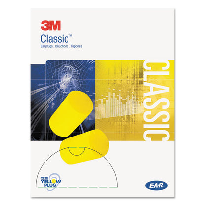 E-A-RClassic Small Earplugs in Pillow Paks, 29 dB NRR, Small, Yellow Cylindrical Plugs, 200 Pairs/Box