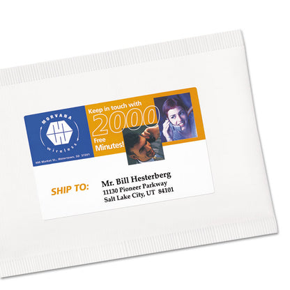 Vibrant Laser Color-Print Labels w/ Sure Feed, 4.75 x 7.75, White, 50/Pack