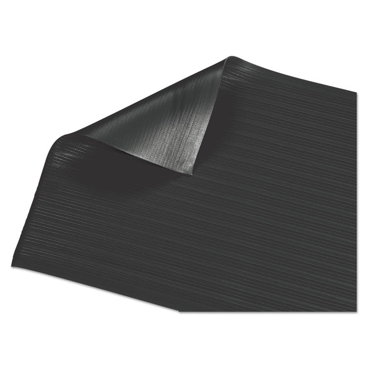 Air Step Anti-Fatigue Mat, Rectangular, Black Ribbed Surface, 24" x 36"