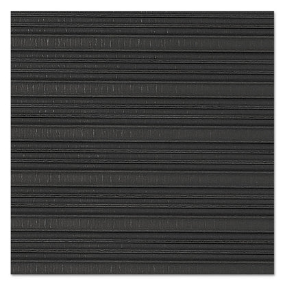 Air Step Anti-Fatigue Mat, Rectangular, Black Ribbed Surface, 24" x 36"