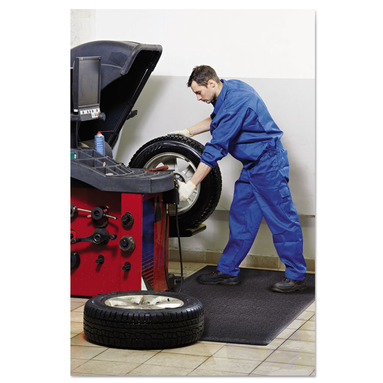 Soft Step Supreme Anti-Fatigue Floor Mat, Rectangular, Black Cross-Hatch Embossed Surface, 24" x 36"